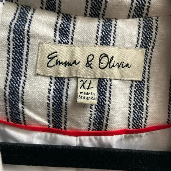 Emma & Olivia Linen Rayon pinstripe  blazer Sz XL - Picture 5 of 10